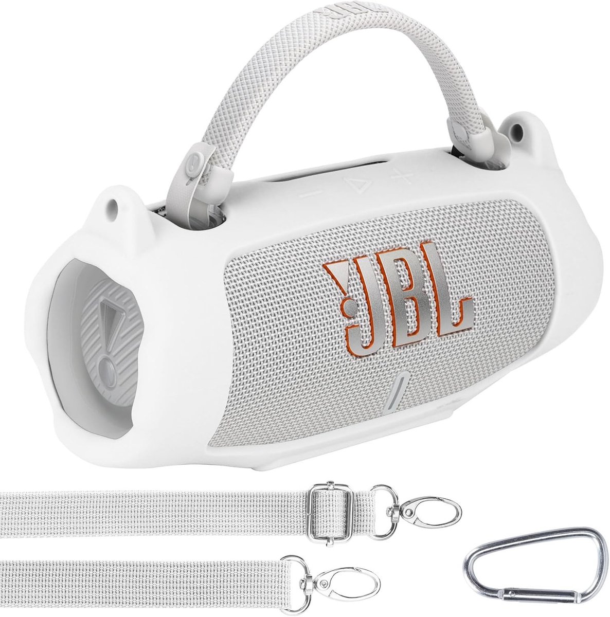 Siliconen hoes voor JBL Charge 6 Draagbare Speaker - Bescherming, Stijl en Duurzaamheid (Wit)