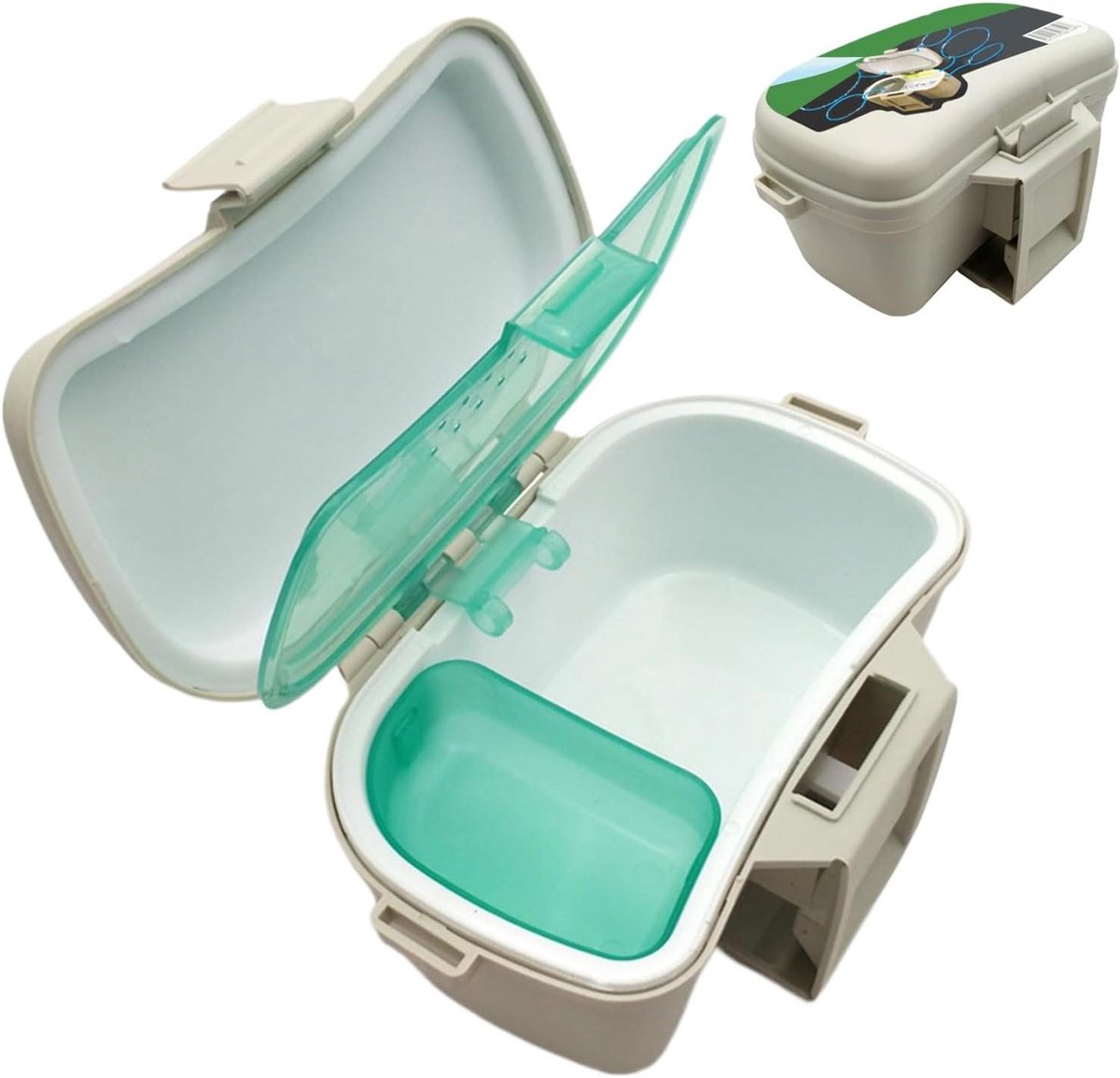 Aasbox Regenwormen - Kunstaas Houder - Vissen Outdoor - Efficiënte Luchtcirculatie - 17 x 12 x 9 cm - Groen