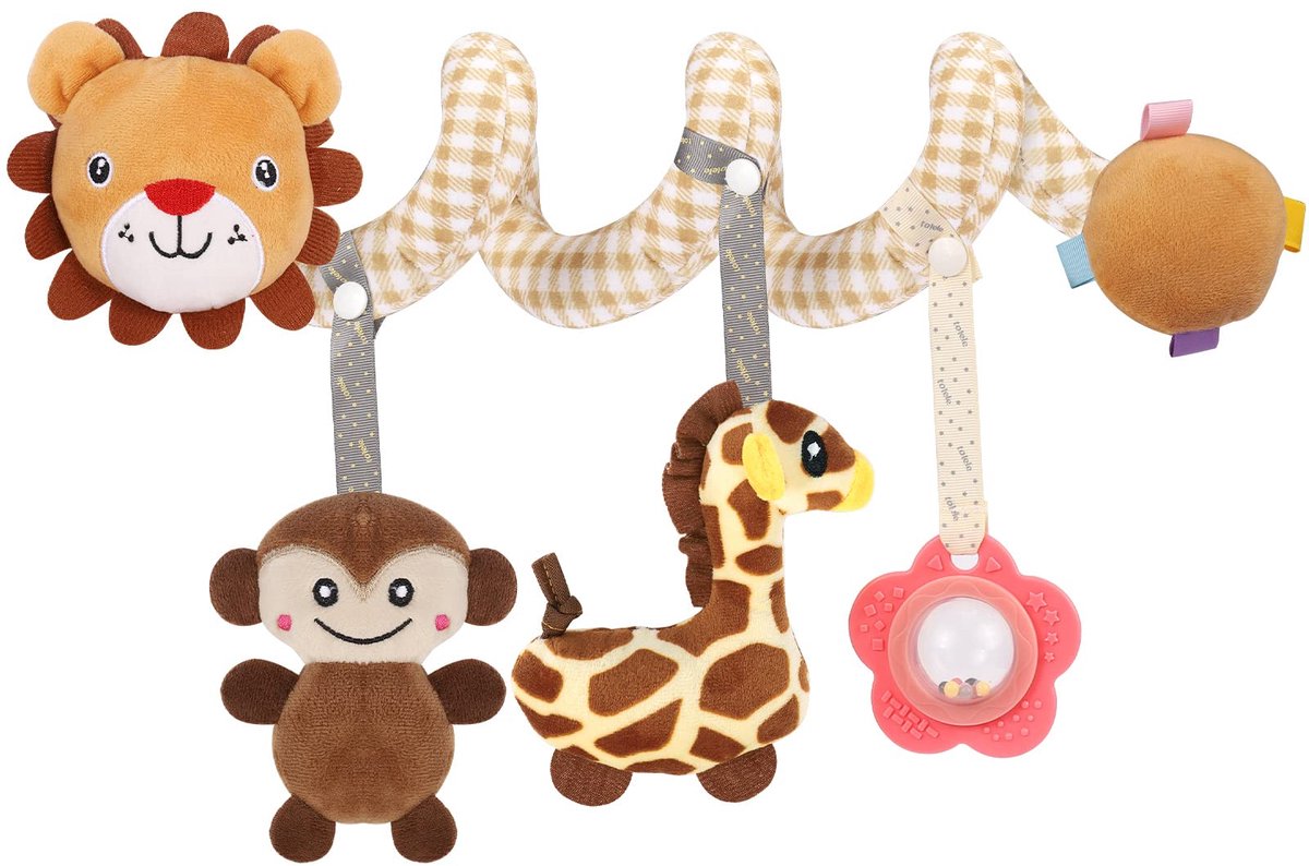 SnelShoppen - Diealles Shine Kinderwagen Speelgoed - Autostoel en Spiraal Activiteit Ophangspeelgoed Voor Baby's - Kleurig en Versterkt Zintuigen - Ge