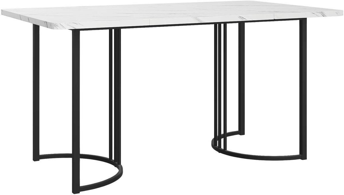 Eettafel 140x80x75cm Zwart – Moderne Tafel voor Keuken en Eetkamer