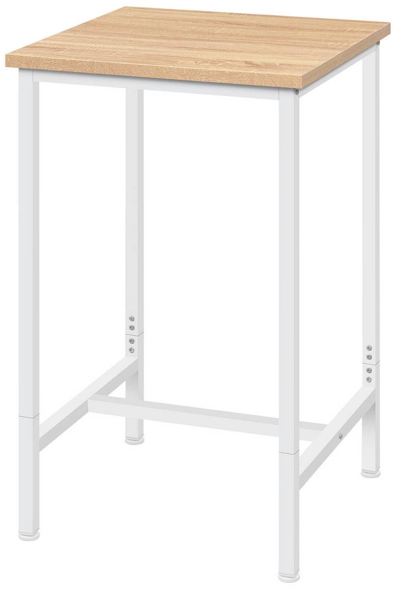 SureDeal® - 1x - Bartafel bistrotafel hoge - Metalen - Gemaakt MDF - 60x60x100 cm - Licht eiken