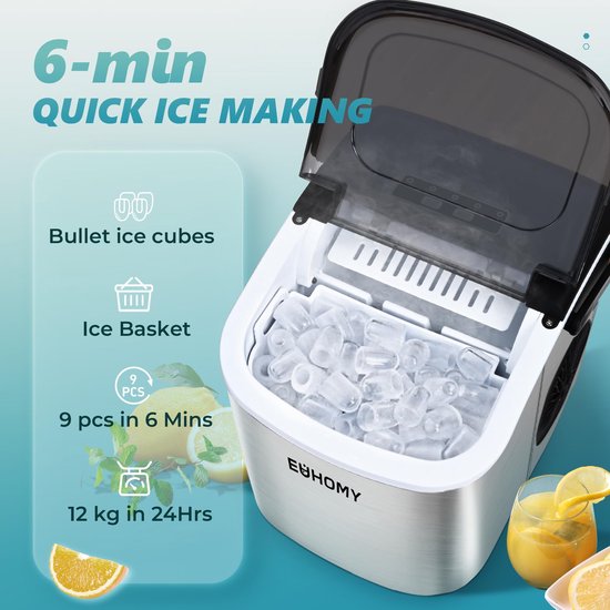 IJblokjesmachine voor Thuis en Keuken - RVS - Snel & Zelfreinigend - 12 kg/24u van Merkloos — afbeelding 2