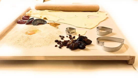 SnelShoppen - Extra Grote Houten Kneedplank Beukenhout 70 x 50 x 1,5 cm voor het Maken van Deeg voor Verse Pasta, Pizza, Gnocchi, Broodjes, Croissants — afbeelding 2