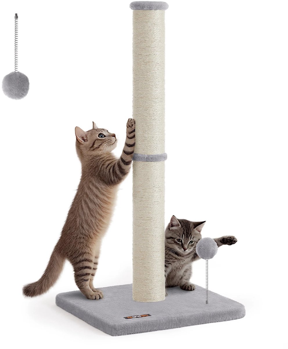 uJOY Krabpaal - Dikke sisal krabstam - Krabpaal van 85 cm - Beschermt je meubels - Pluche speelbal met belletje - Stevige basis