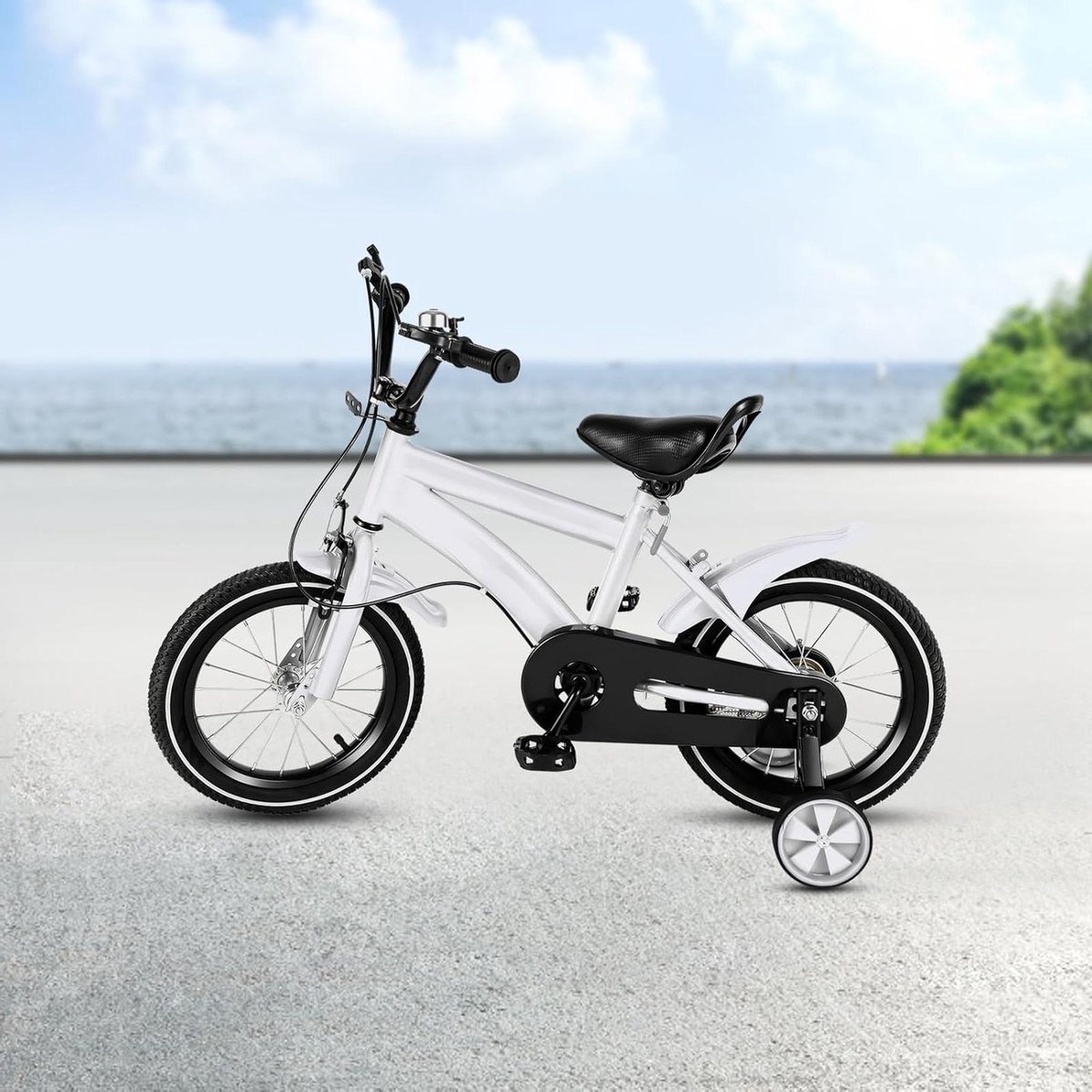 Kinderfiets Loopfiets Leren Fietsen Verstelbaar Zadel 14 inch Wit