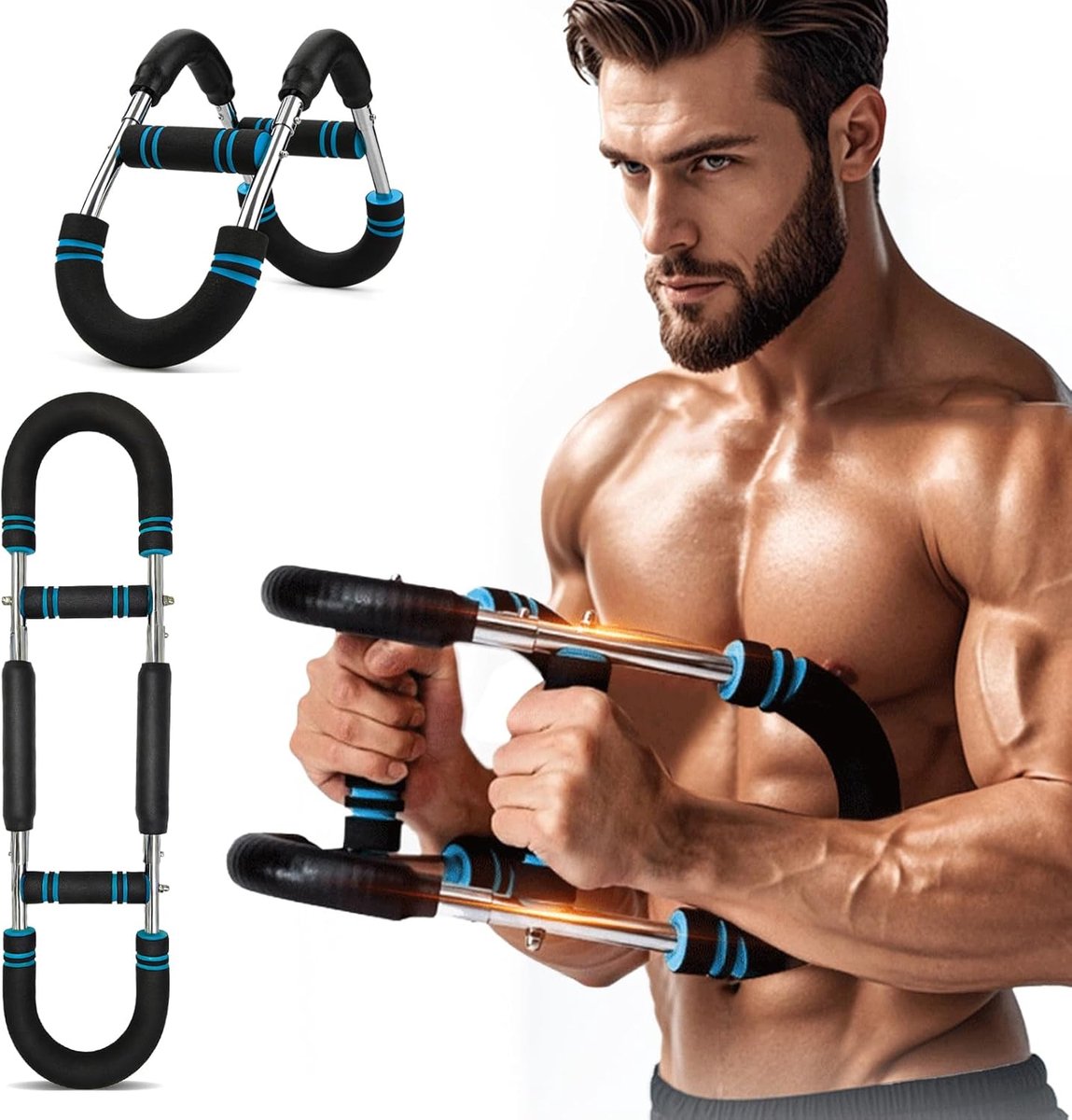SnelShoppen - Twister Armtrainer 30-50 kg - Verstelbare Power Twister voor Weerstandstraining, U-vormig Fitnessapparaat voor Thuis, Kantoor en Onderwe