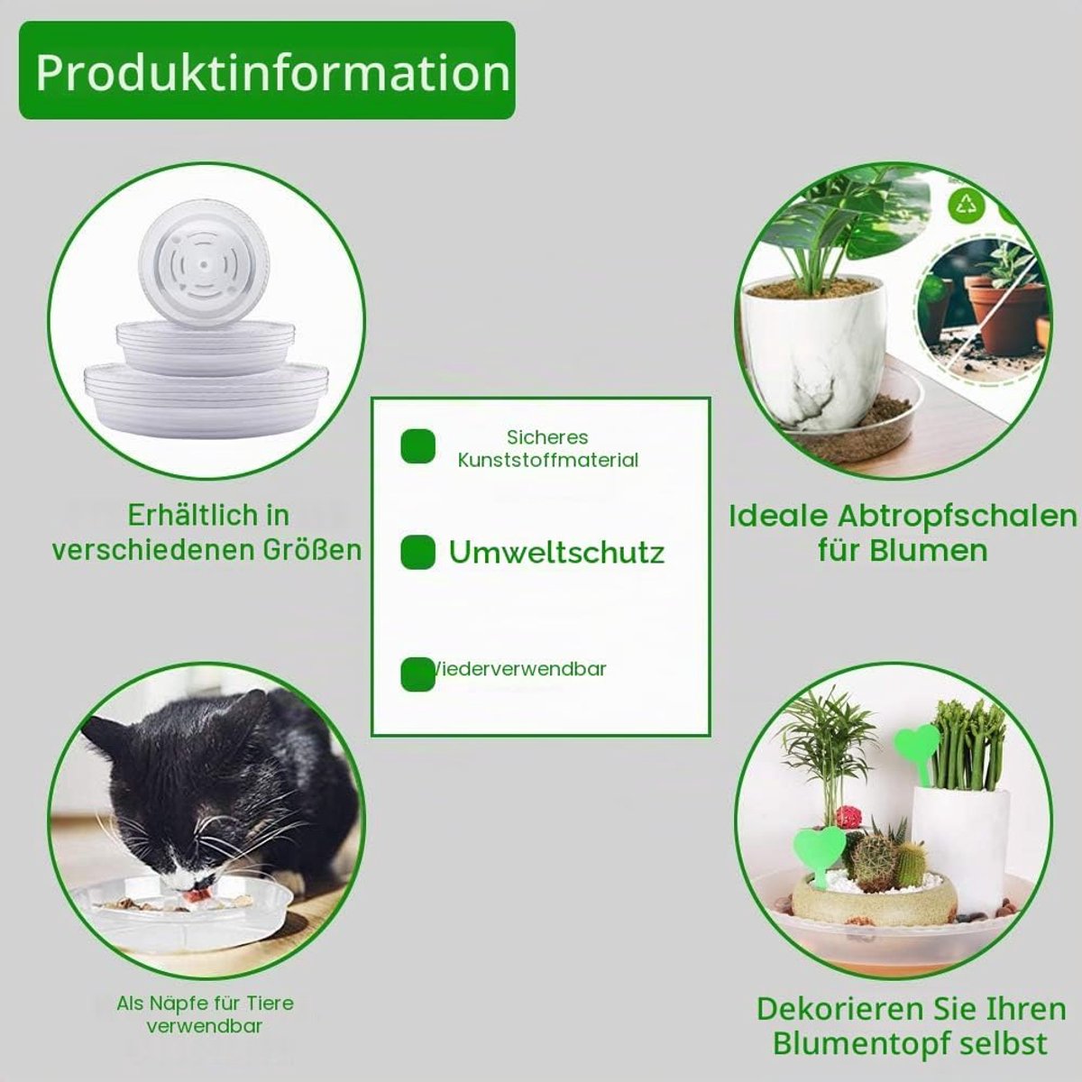Plantenschotel 12 Inch - Heldere kunststof - Stevige basis voor binnen- en buitentuinen - ShopVlot