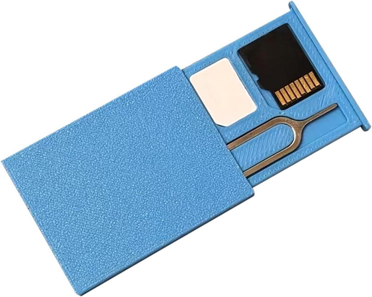 Geheugenkaarthouder - Opslaghoes - Veilige Opslag - Schokbestendig Ontwerp - Compact Formaat - Blauw