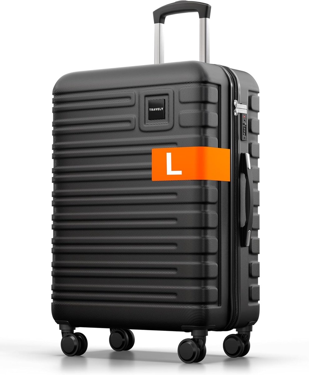 SnelShoppen - Polycarbonaat Koffer L 67cm - 60 liter - Robuuste Hardschalige Reiskoffer met Zachte Wielen & TSA-slot, Perfect voor Vakantie & Zakenrei