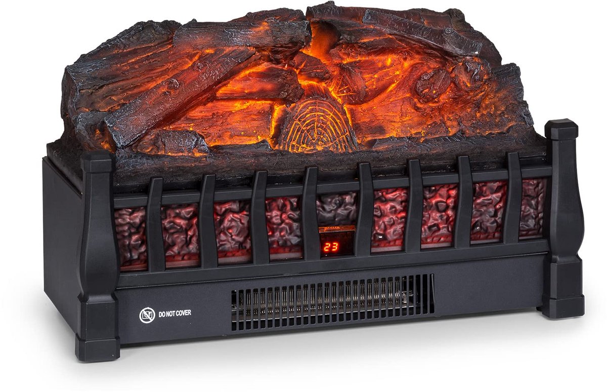 SnelShoppen - Klarstein Kamini FXL 2G elektrische haard inzethaard met 1800 W verwarmingsvermogen, temperatuur 15-30 °C, LED 3D-vlammenillusie, zwart