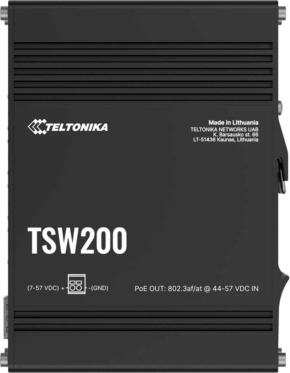 SnelShoppen - Draadloze Adapter voor Gigabit Ethernet 10/100/1000 - Teltonika TSW200 Compatibel met Diverse Systemen - Ideaal voor Thuis en Kantoor
