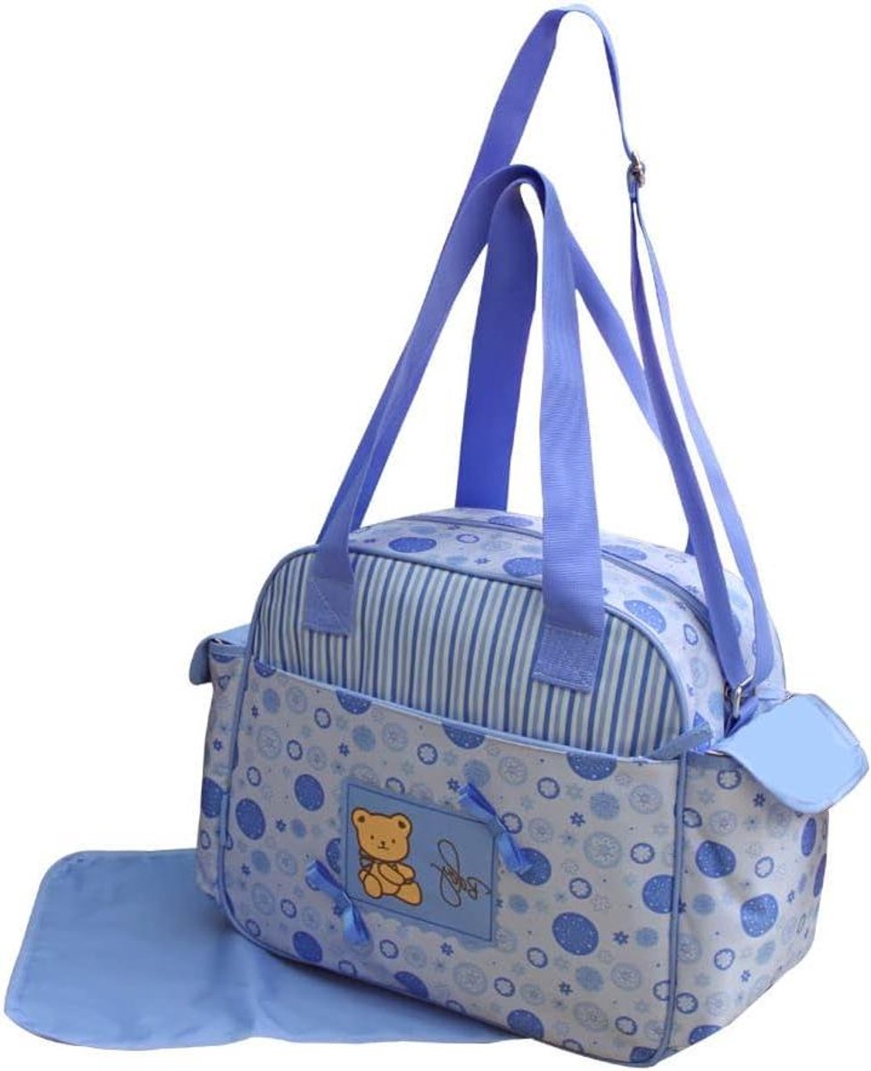 Baby verzorgingstas - Luiertas set - Baby uitstapjes - Waterafstotend materiaal - XXL 3-delig - Lichtblauw