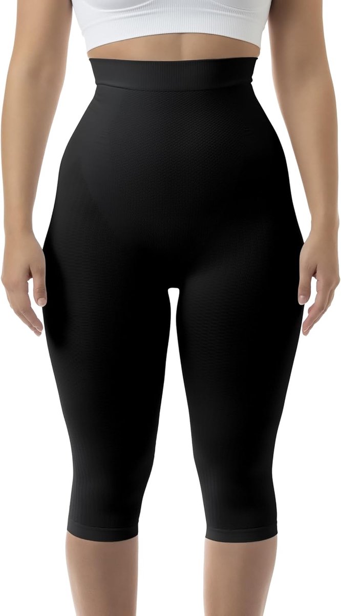 Shapewear Capri Leggings Dames, Tummy Control, Bum Lift en Anti-Cellulite Massage, Made in Italy, 323