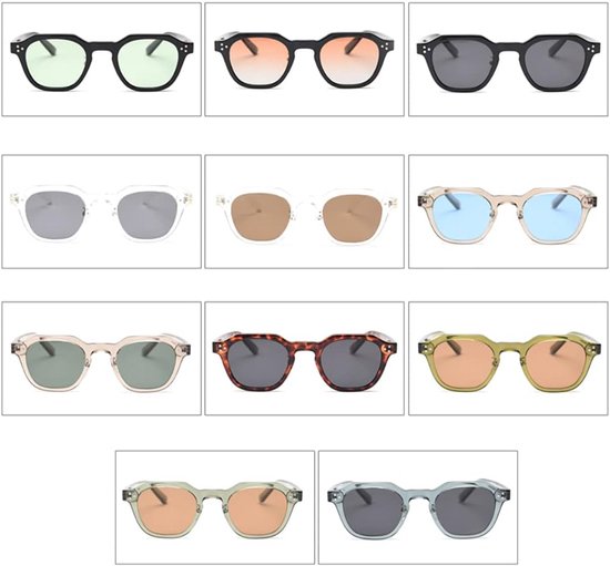 gepolariseerde zonnebril voor vrouwen mannen vierkante polygon retro vintage zonnebril dik montuur luxe merkdesign brillen, blauw met grijs., Medium — afbeelding 5