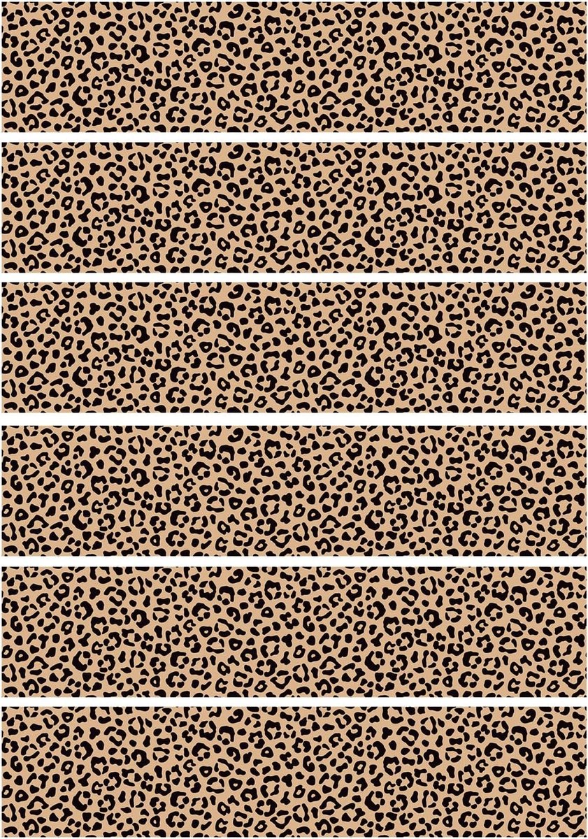 Eetbare Taartranden met Luipaardprint, 28x6,2 cm Eetbare Taartdecoratie met Cheetahprint voor Jungle-Safari Verjaardags- of Jubileumfeesten (Zuiver Zwart)