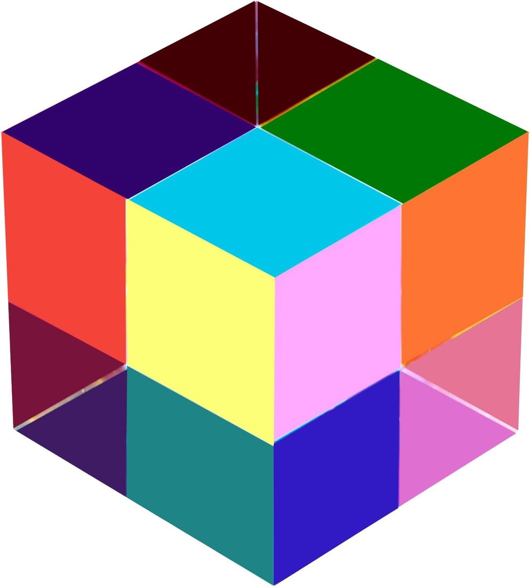 Color Cube, Acryl Prism voor thuis of kantoor Decor, STEM/STEAM speelgoed, Science Learning Cube voor kinderen