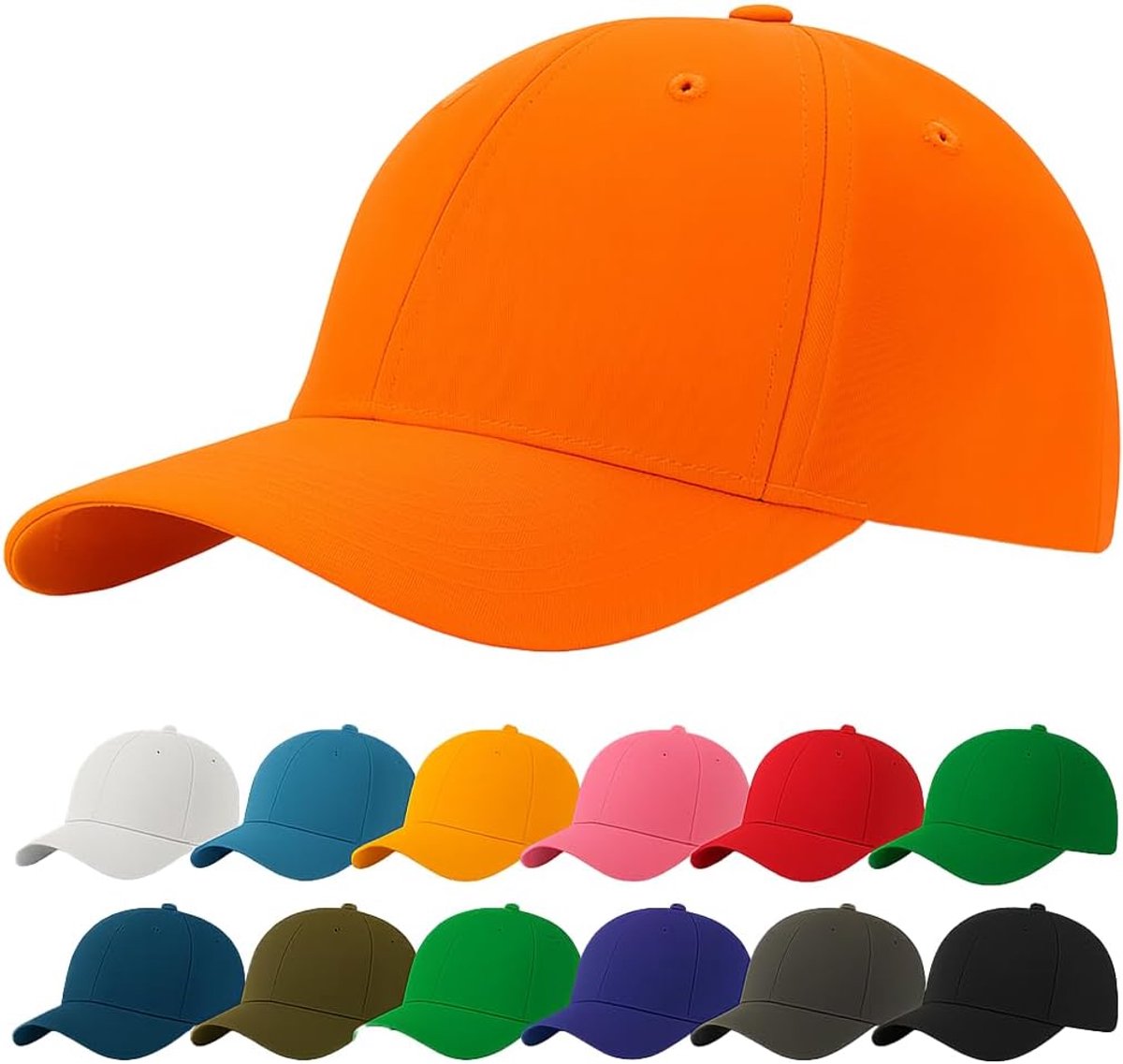 4sold Honkbalpet, uniseks baseballpet, klassiek-sportieve polostijl, casual cap, ORANJE, one size