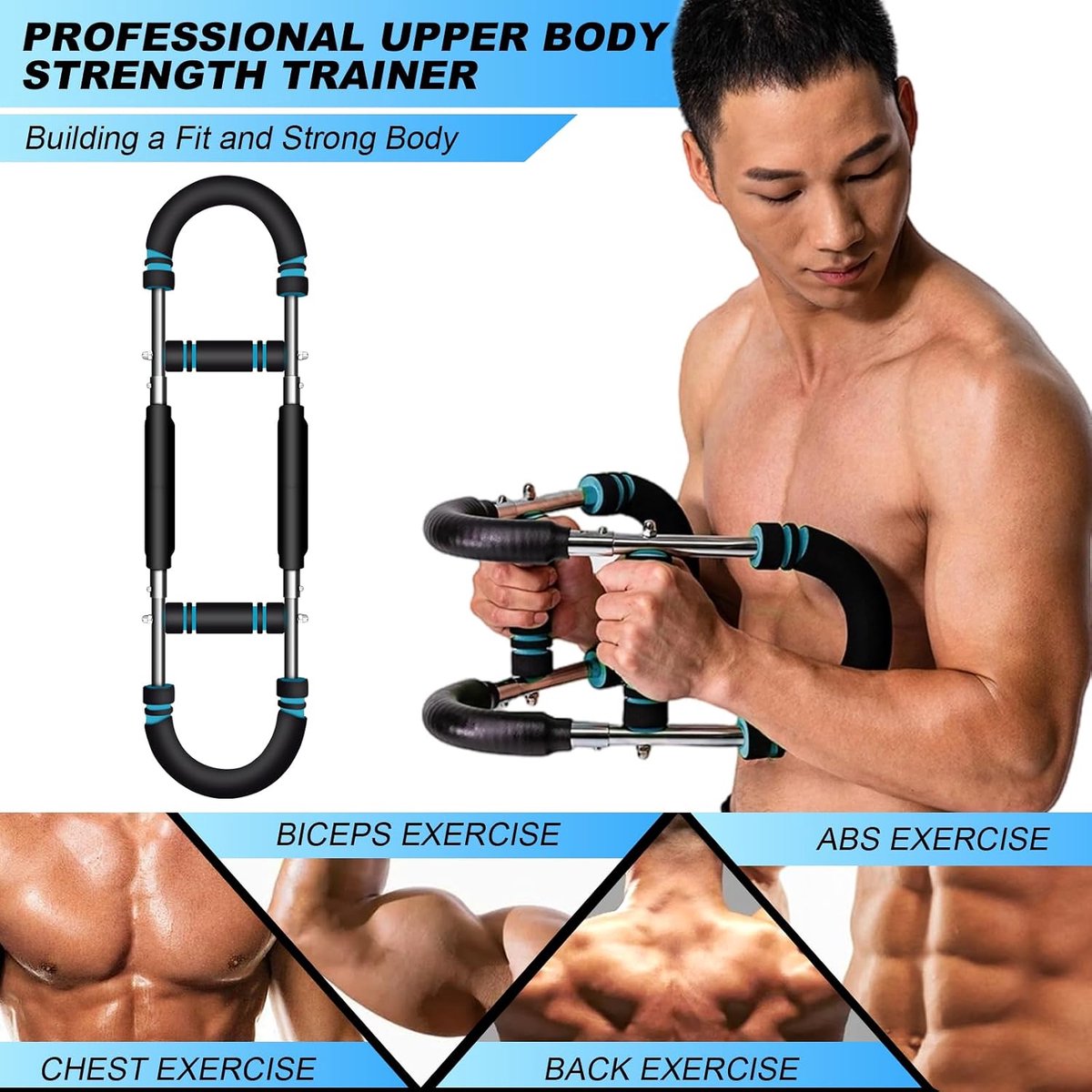 40-100 lbs Twister Arm Trainer, Verstelbare Workout Apparatuur, U-Vorm Twister Trainer, Borst Expander, Draagbare Lente Weerstand voor Thuis Oefening