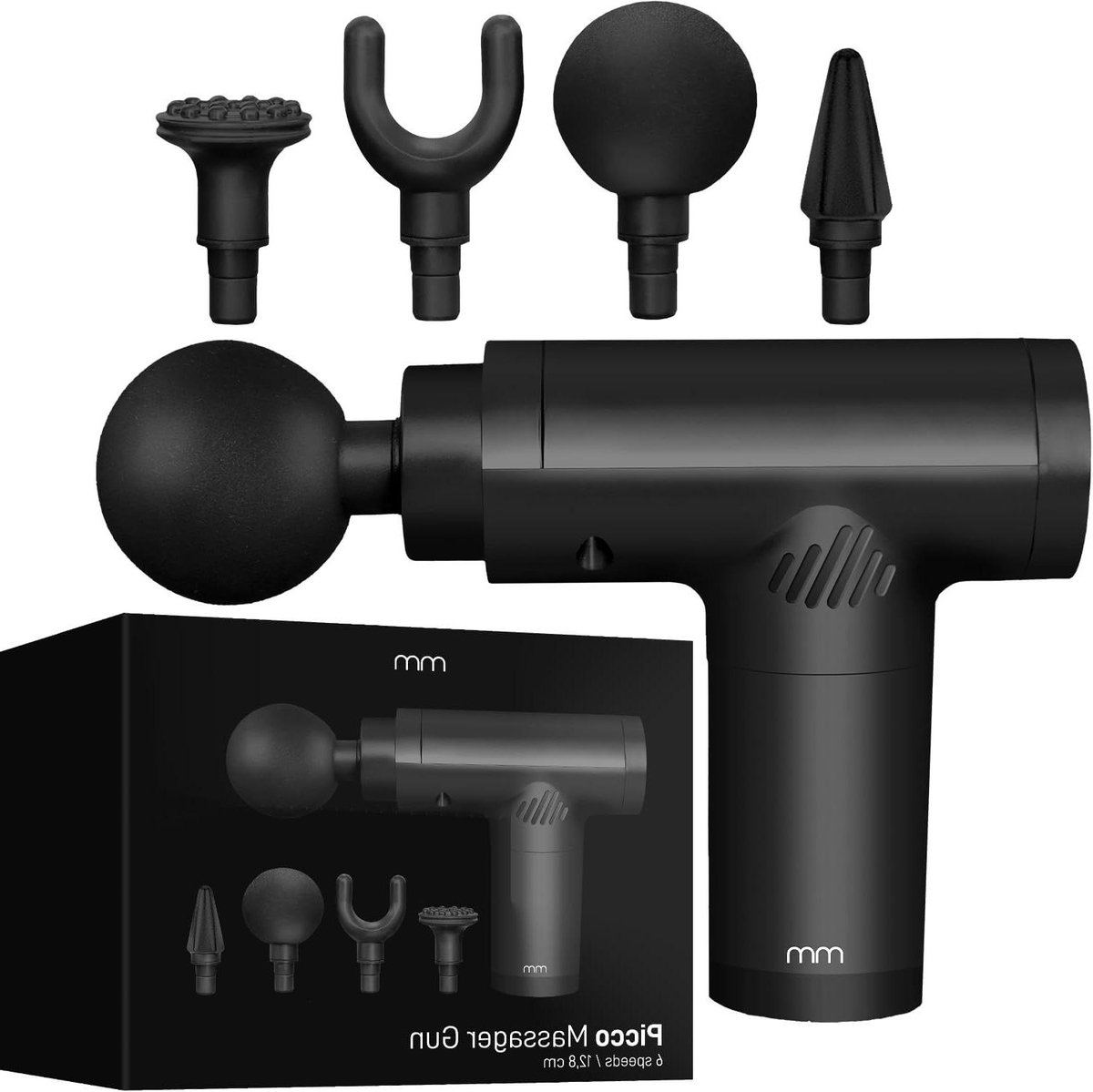 Massage Gun - Spierontspanner Percussie - Herstel Bevorderen - Diepe Weefsel Stimulatie - 0.61 kg - Zwart