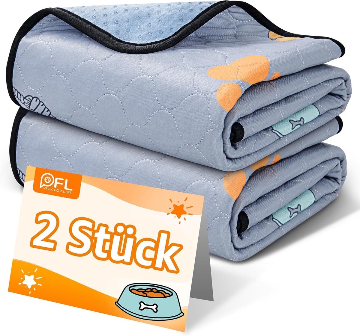 Set van 2 Herbruikbare Puppy Pads, Super Absorbente en Antislip Matten voor Hondentraining, Ideaal voor Banken, Puppyuitloop en Vloeren | 104 x 92 cm