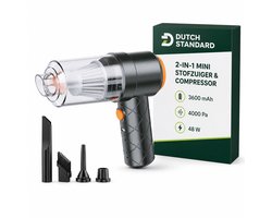Dutch Standard 2-in-1 Mini Stofzuiger en Compressor - 3600 mAh - Compact