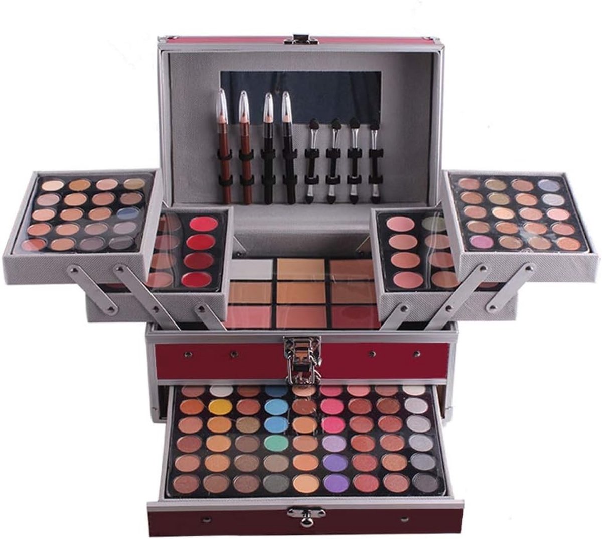 Professionele Make-up Set met Oogschaduw, Blush en Lipgloss voor Vrouwen en Meisjes - Perfect voor Creatieve Looks en Dagelijks Gebruik