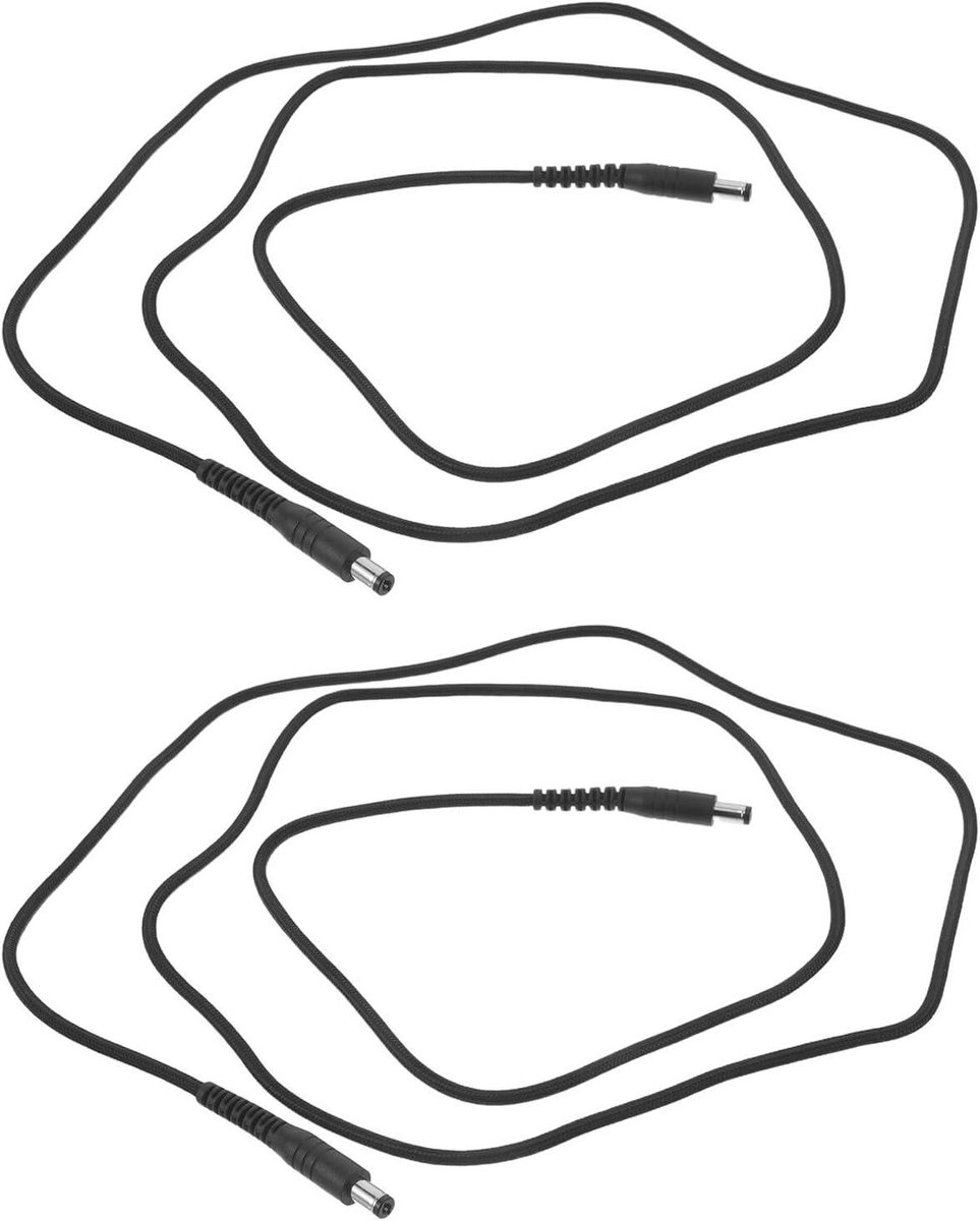 Nagelfrees Stroomkabel - Manicure Verlengkabel - Salon Gebruik - Universele Compatibiliteit - 2 Stuks - Zwart