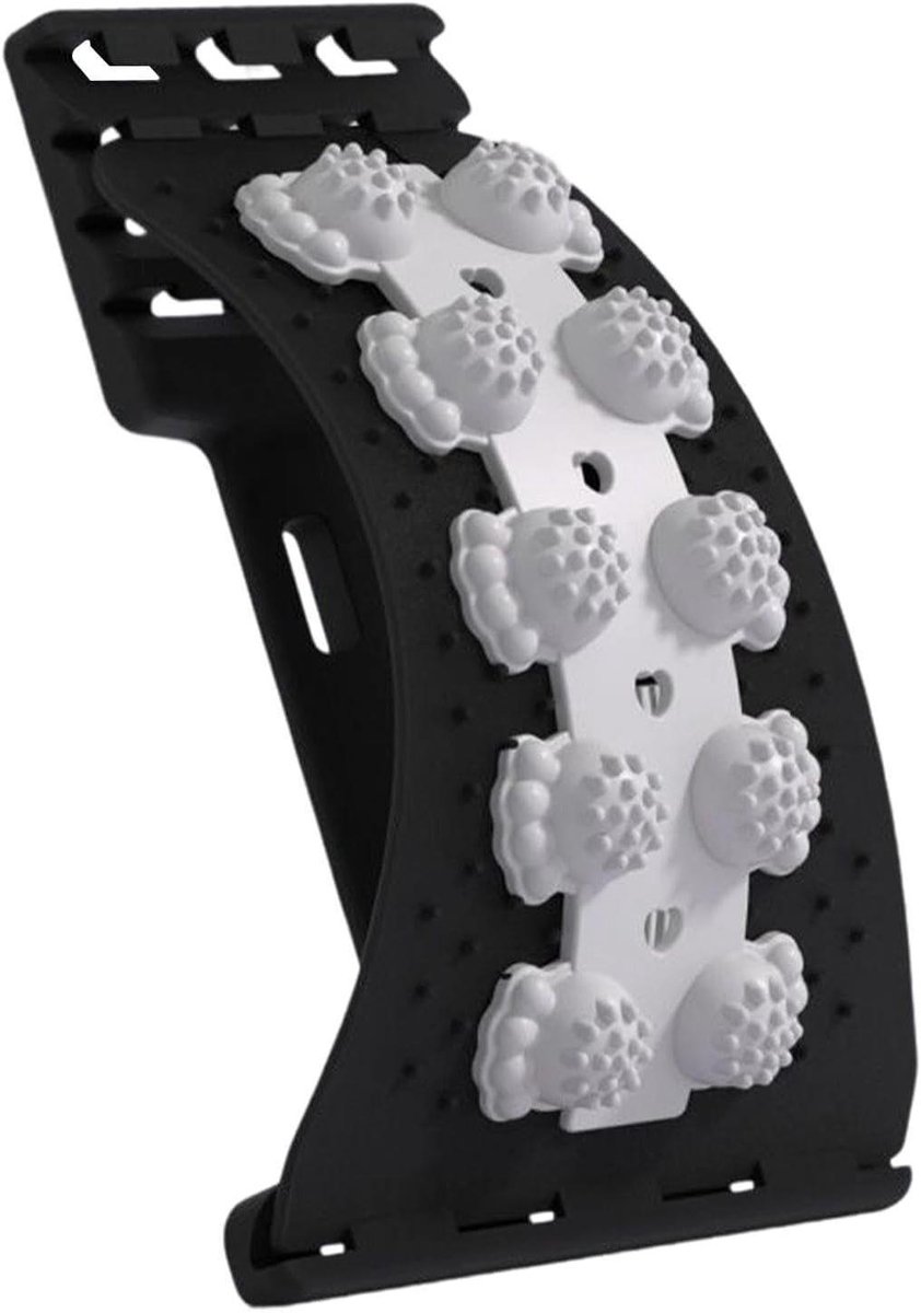 Rugstrekker Massageplank - Lendensteun - Thuis Fitness Ontspanning - 4-traps verstelbaar - 37 cm lengte - Zwart