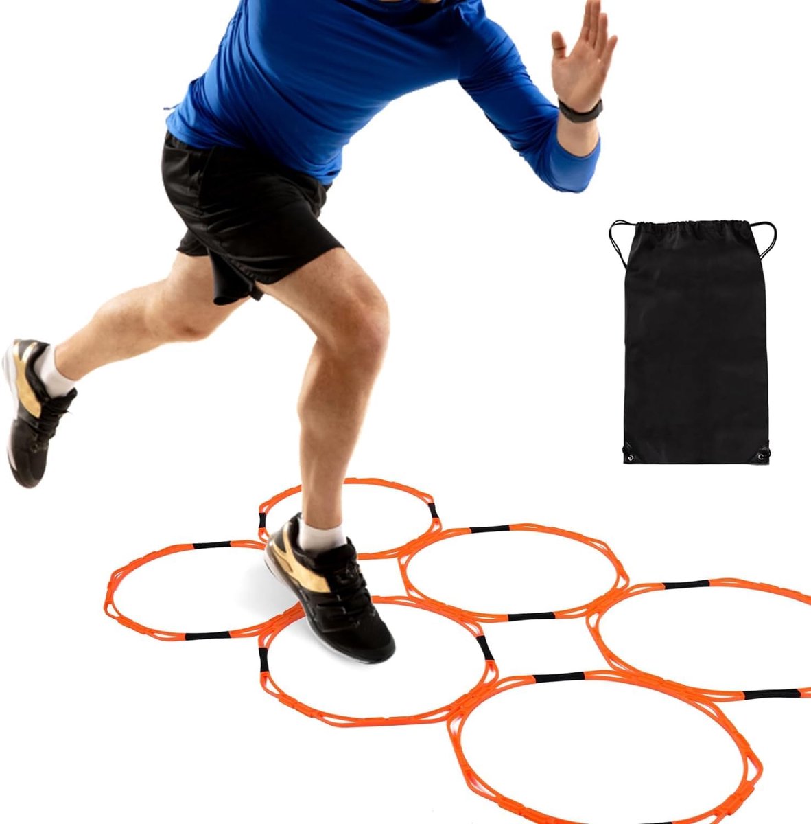 SnelShoppen - Beweegbaarheidsringen Set van 6 - Achthoekige Trainingsringen voor Snelheid en Flexibiliteit - Fitnessapparaten voor Thuis, Sport en Wor