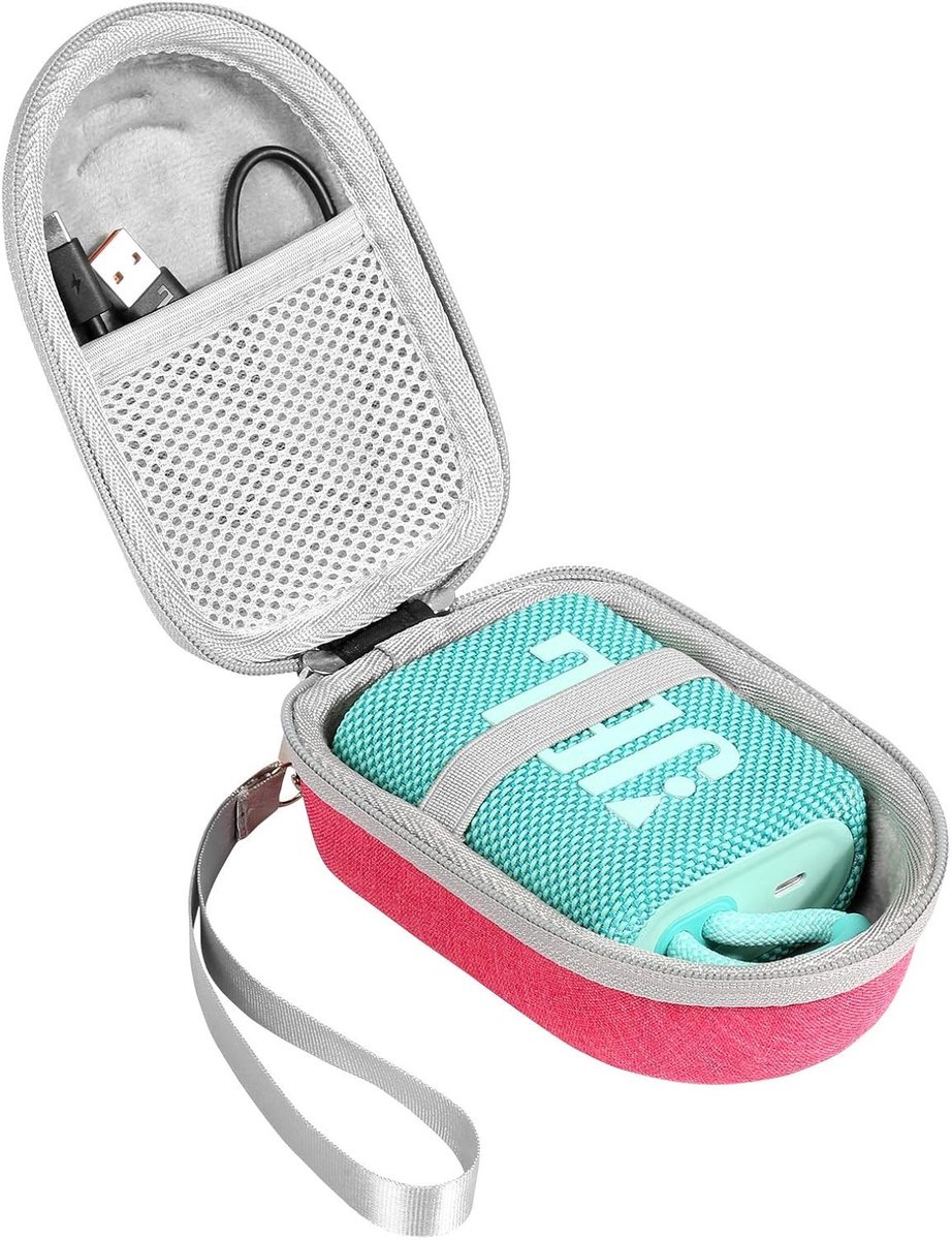 Draagbare Waterdichte Hard Case voor Bluetooth Speaker - Geschikt voor JBL GO 3 (Roze)