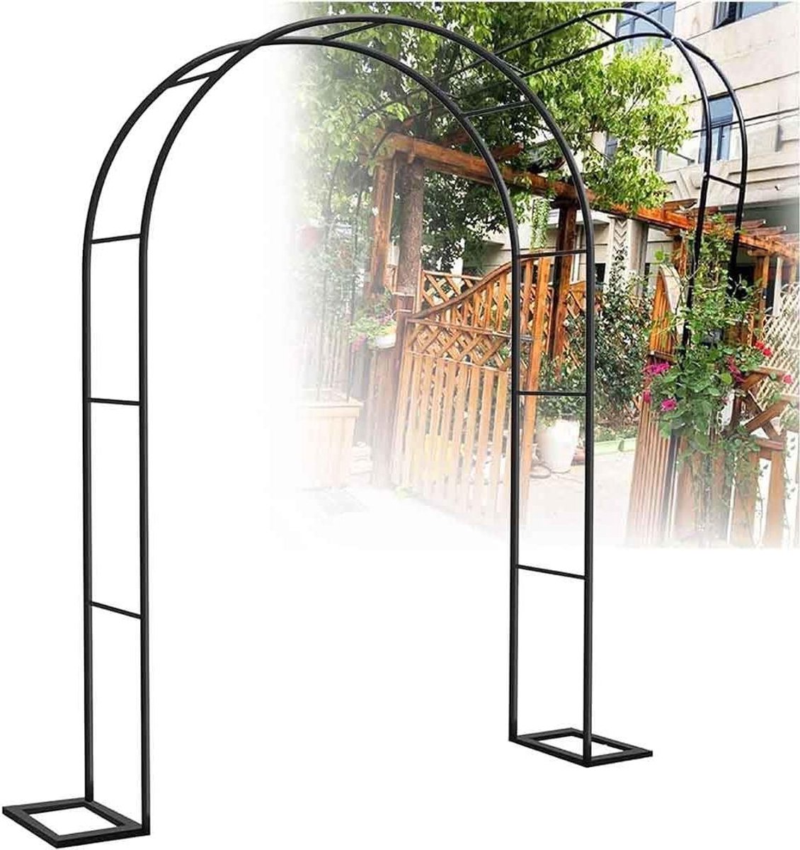 Rozenboog Tuinboog - Bruiloftsboog Metaal - Klimplanten Ondersteunen - Gepoedercoat Staal - 1.8M x 2.2M - Groen