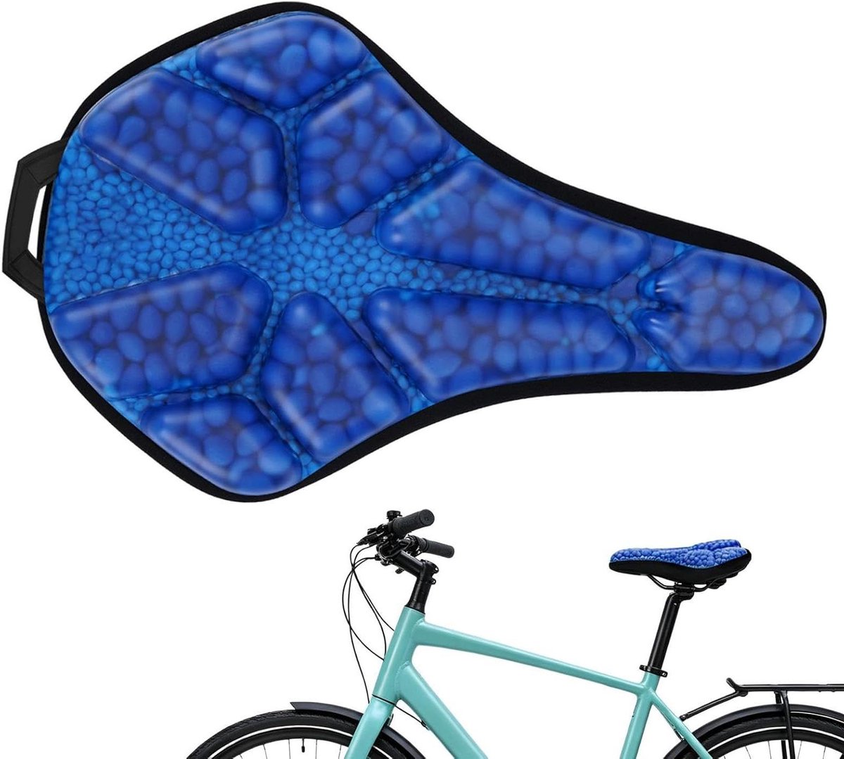 Fietszadel - Comfort zadel - Fietsen - Schokabsorberend ontwerp - 28.5 x 18.5 cm - Blauw