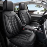Autostoelhoezen voor Audi Q3 Sportback in pasvorm| Set van 2 stuks | Bestuurder + Passagiersstoel AIS Serie | AIS105 | Zwart met kunstleer