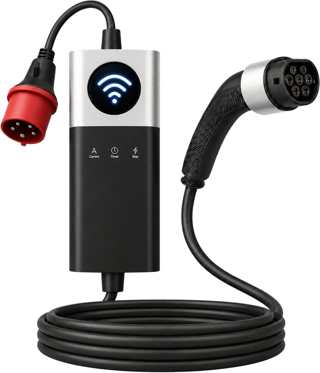 ThunderCord - 11kW - Mobiele lader type 2 - 7 meter - APP - Smart -Wi-Fi