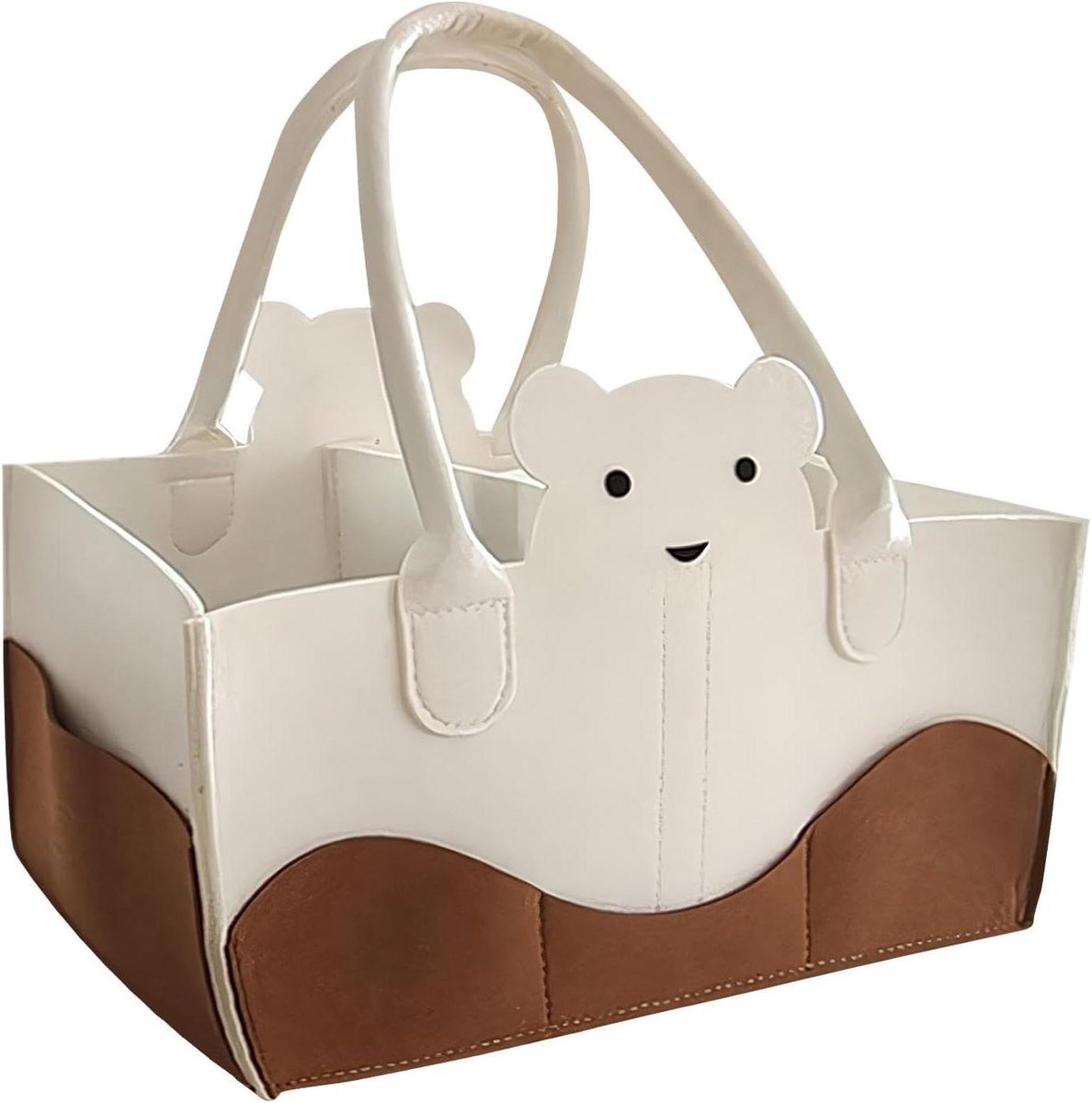 Luiertas - Opbergtas Vilt - Baby Benodigdheden - Grote Inhoud - 35 x 23 x 18 cm - Bruin
