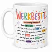 Werkbestie Mok – Grappige Collega Mok – Bedankje voor Collega – Koffiemok met Definitie – Keramische Mok 330 ml – Cadeau voor Werkvriend(in)