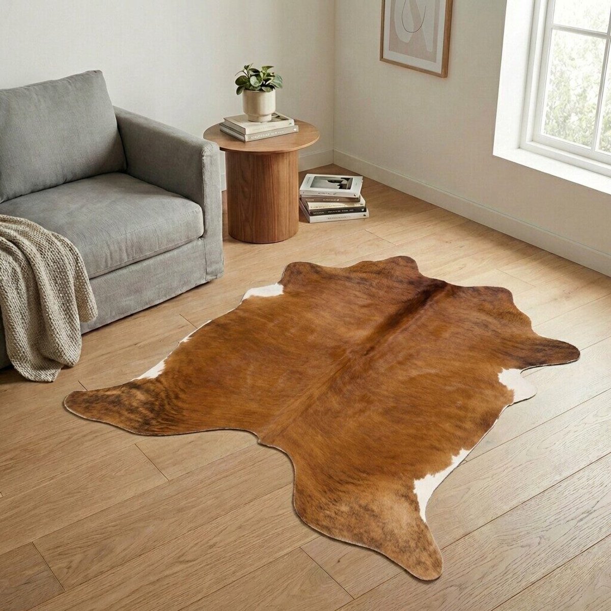 Koeienhuid Vloerkleed - Effen-solid - 193 x 190 cm - Koeienkleed / Koeienvel / Dierenvel / Dierenhuid / Koehuid Tapijt