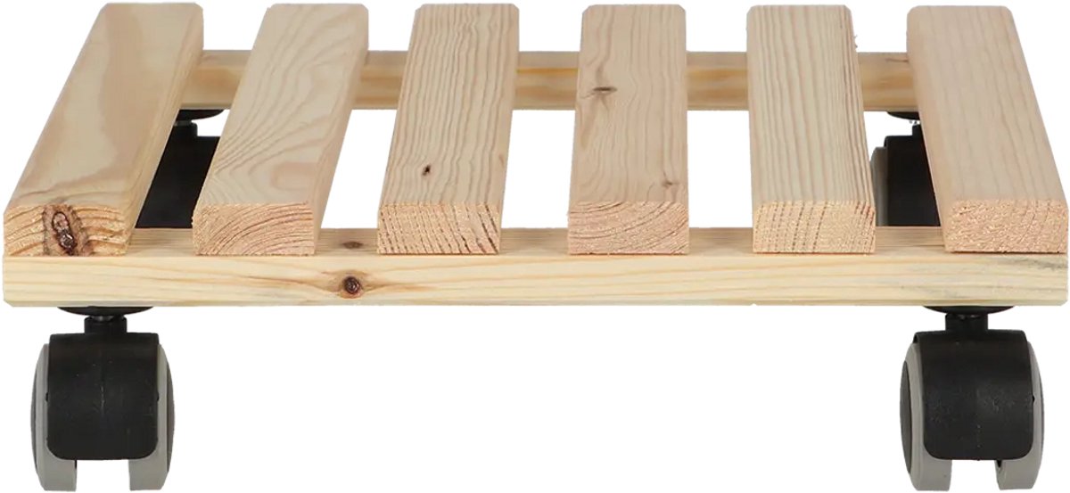 Plantentrolley naturel vierkant indoor L - Esschert Design