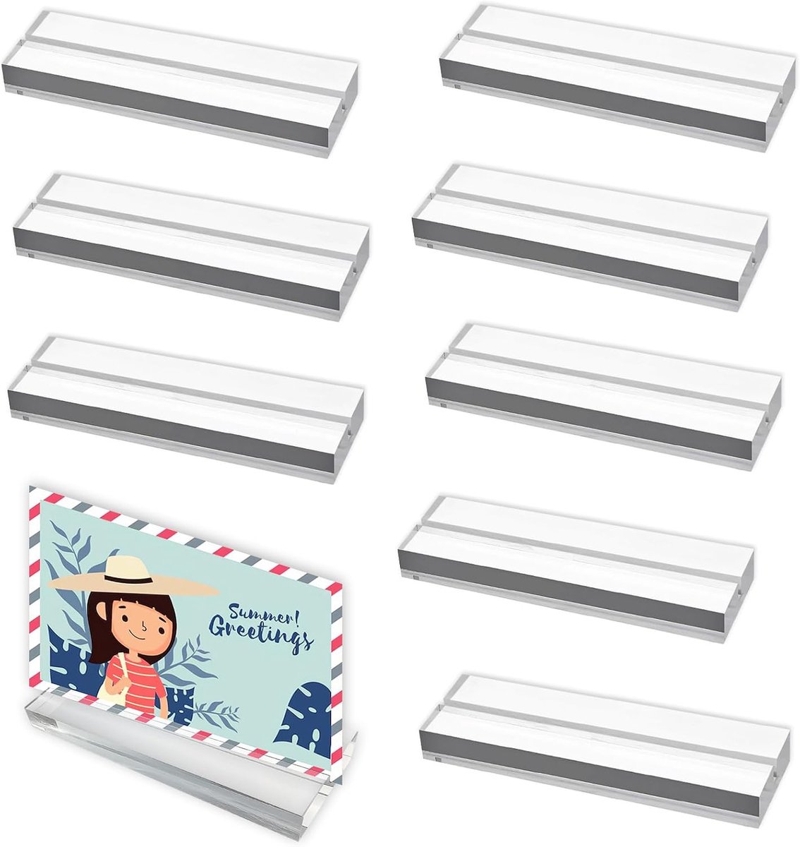 8 stuks kaarthouders, acryl, tafelkaarthouder, postkaarthouder, fotostandaard, kaartenstandaard, transparante fotohouder, tafel, menukaarthouder, kaartenstandaard voor bruiloft, feest, café