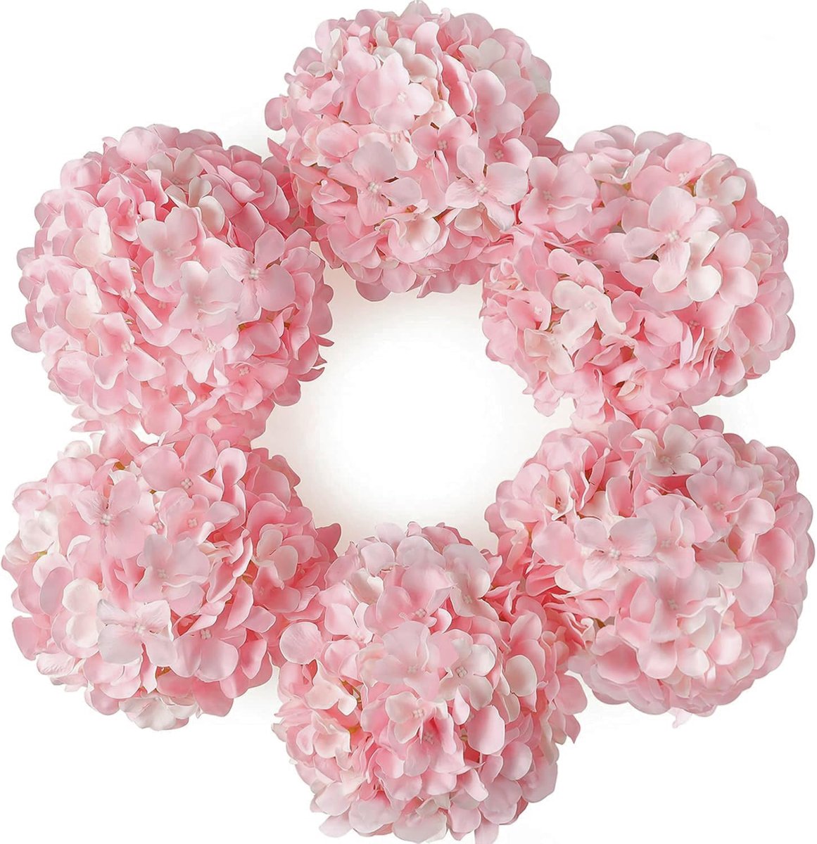 Kunstzijden hortensia met steel, 22 cm nep hortensia's bloemen voor bruiloft thuis tuin middenstuk decoraties, 6 stuks (roze) | Nep hortensia-bloemkoppen met steel, als echt, voor bruiloft, huis, feest en tuin, decoratie, 22 cm