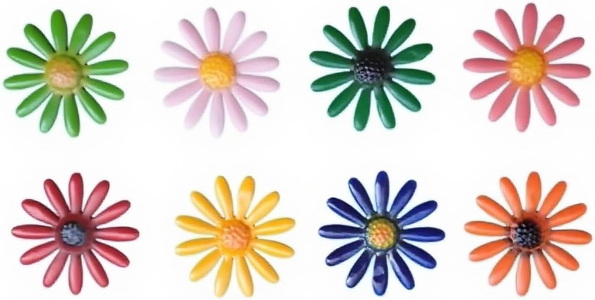 8 stuks metalen bloem muurdecoraties, tuin muurkunst buiten binnen, metalen bloemen muur opknoping ornament voor veranda, terras, keuken, woonkamer, boerderij, balkon