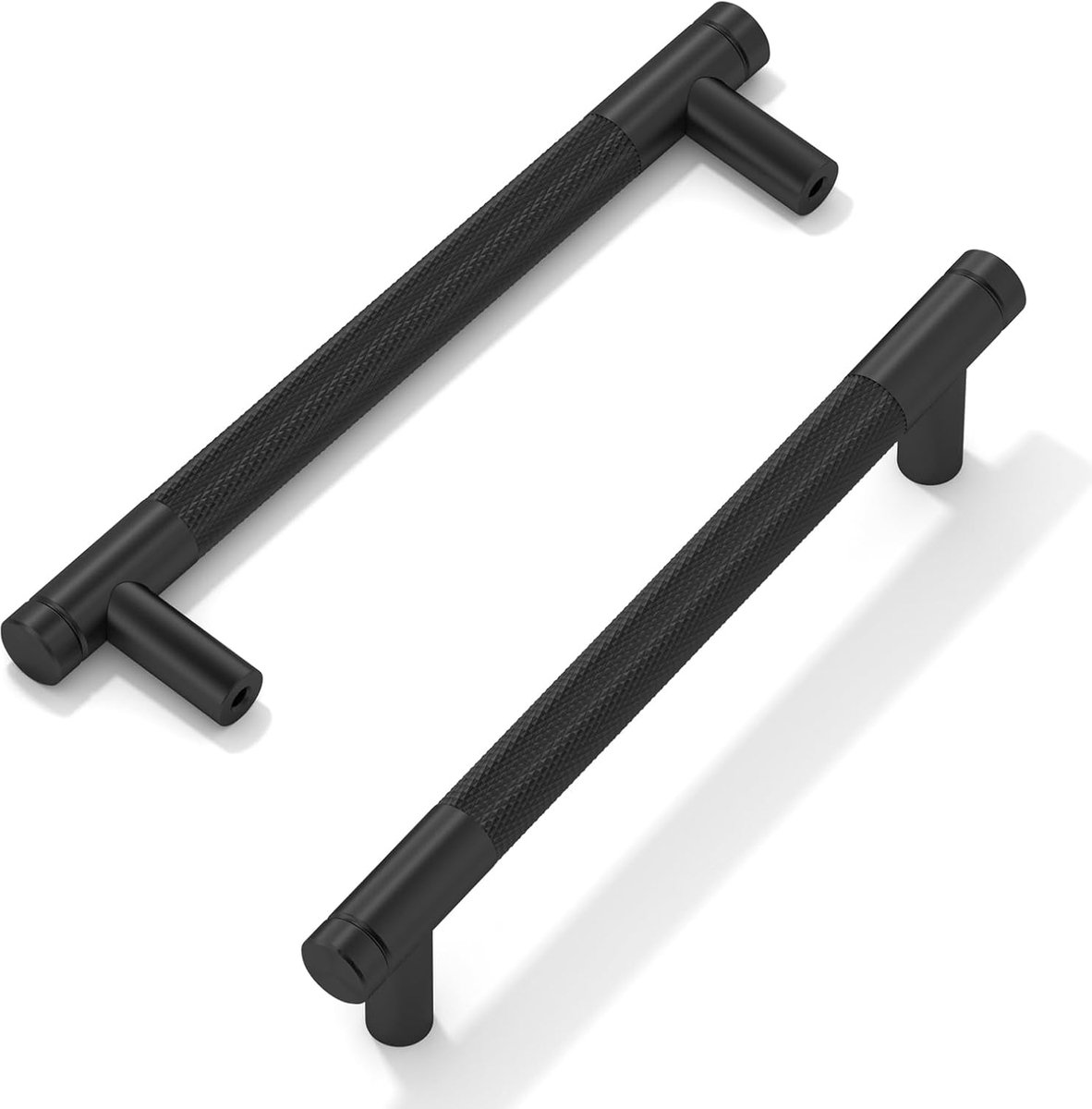 Kastgrepen, 10 stuks, mat zwart, gatafstand 128 mm, meubelgrepen, gekartelde deurgrepen, modern, handgrepen voor keukenkasten, kasten, keuken, laden