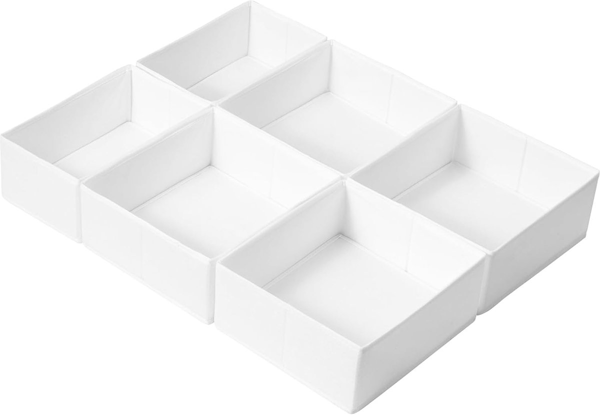 Set van 6 lade-organizers, compatibel met PAX kledingkast, 75 x 58 cm, opvouwbare opbergdozen met stabiele bodem voor babykleding, kleding, wit