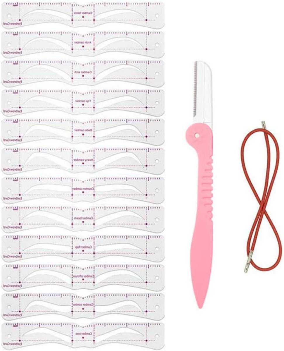 Wenkbrauw Sjabloon - Wenkbrauw Stempel Mal - Make-up Aanbrengen - 12 Wenkbrauw Vormen - 19 cm - Niet gespecificeerd