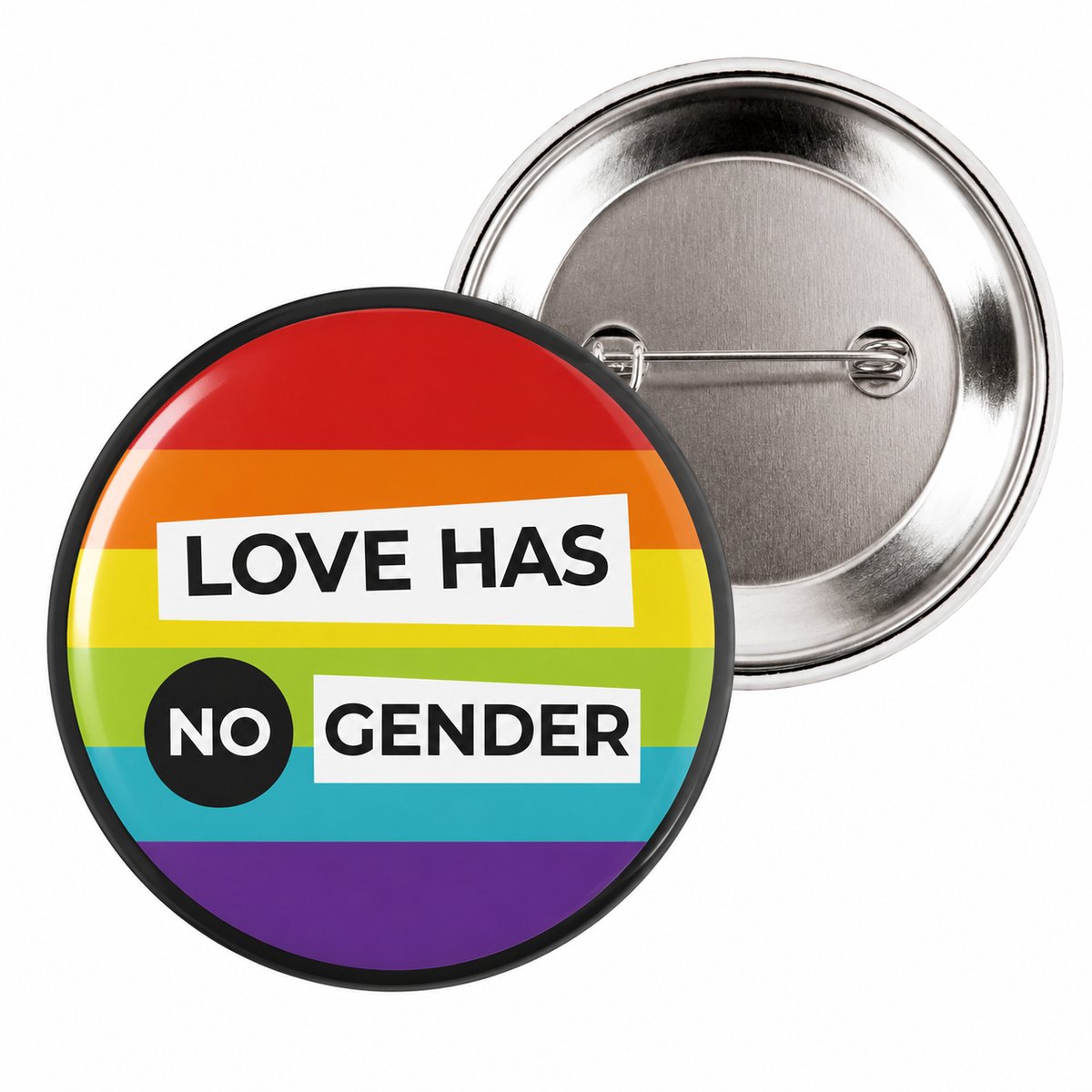 Pride button - 56mm button met speld - love had no gender - LGBTQ
