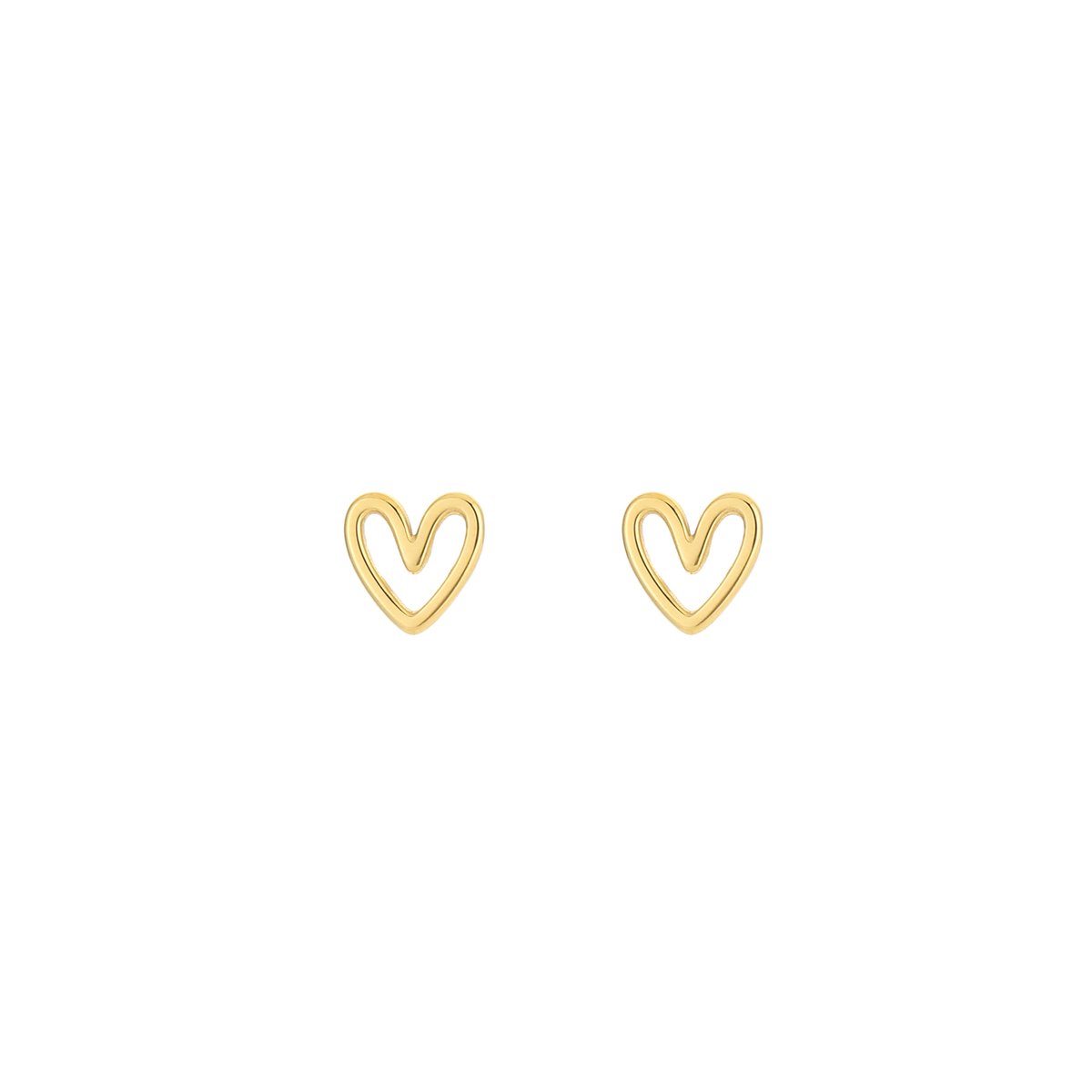 Stainless Steel Cutout Open Heart Stud Earrings – Luxe Opengewerkte Hart Oorstekers – RVS - Goud