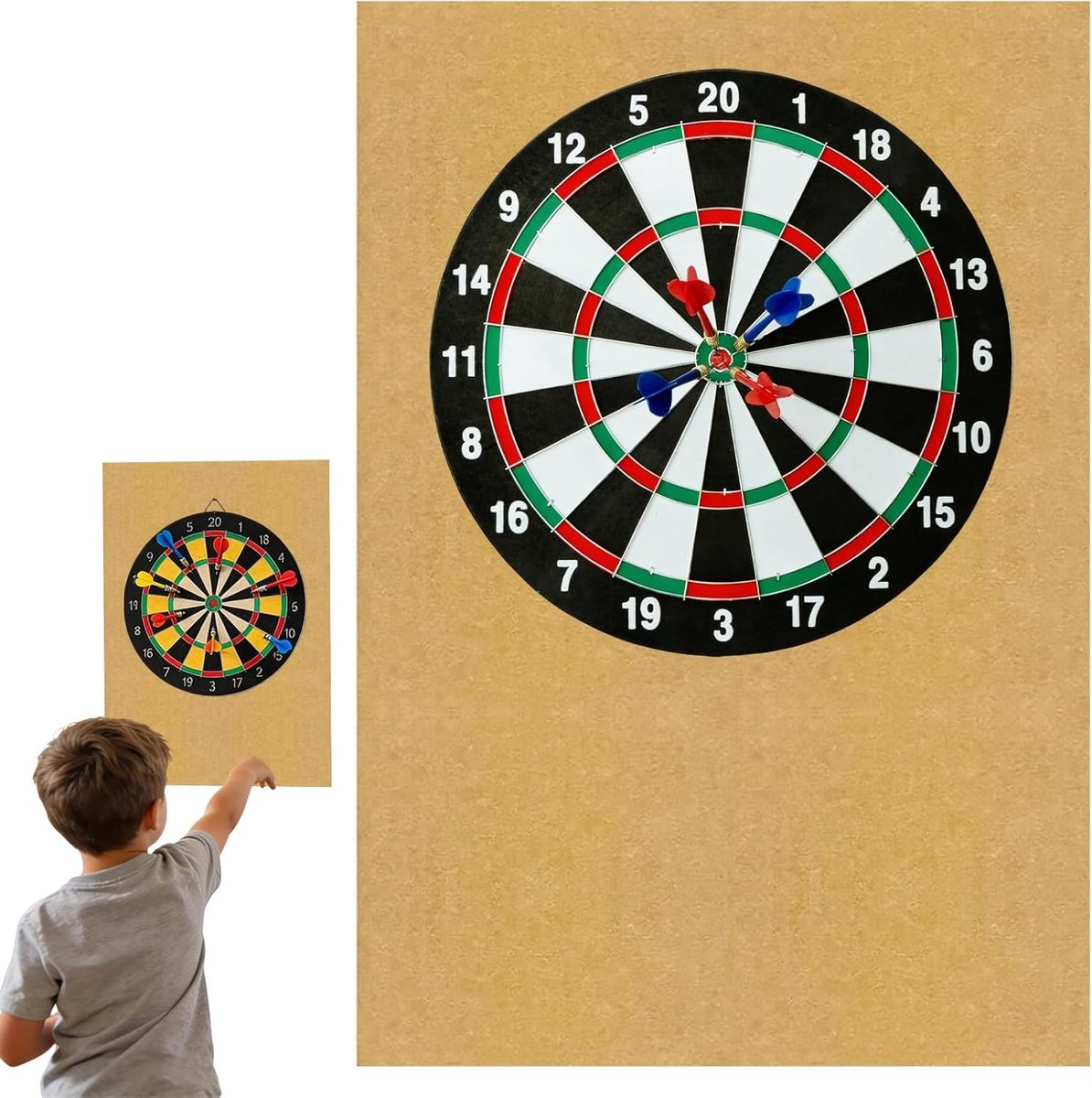 Dartbord Wandbeschermer van Vilt, Zelfklevende Wandrand voor Dartborden, Ideale Wandbescherming en Geluidsdemping voor Dartspellen