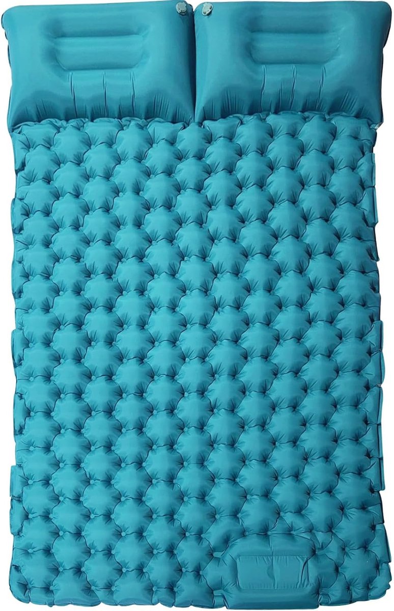 SnelShoppen - Isomatte Camping 120x200cm | Ultraleichte Luftmatratze voor 2 Personen met Kussen, Voetpomp, Snelle Opblaasfunctie, Compact en Plaatsbes