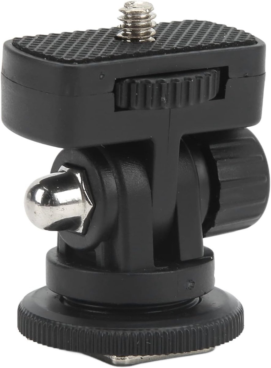 Compacte en Draagbare Monitor Ball Head met 1/4 Schroefdraad en Koud Schoen Interface voor 180 Graden Verstelling en Externe Aansluitingen, Ideaal voor Fotografie en Videoproductie