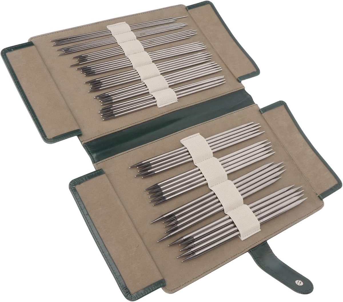 Breinaalden met dubbele punt, 55 stuks, roestvrijstalen breinaalden, 2,0 mm tot 6,0 mm, met opbergtas voor beginners